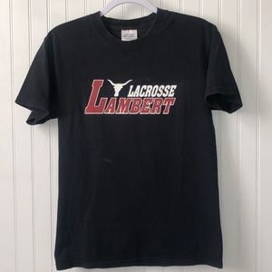 LAX🥍Lambert Longhorns GA HS Lacrosse Team Women’s Sz Small Black Graphic T-shirt